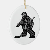 Gray Goalie Keramisch Ornament (Rechts)