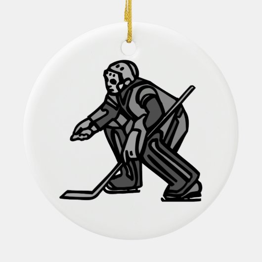 Gray Goalie Keramisch Ornament (Achterkant)