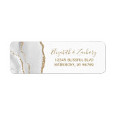Gray Gold Agate Wedding Return Label (Voorkant)