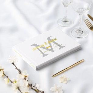 Gray Gold Bowtie Monogram Gay Mariage