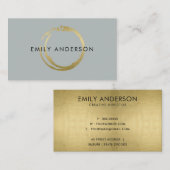GRAY GOLD BRUSH STROKE STAIN CIRCLE MARK LOGO VISITEKAARTJE (Voorkant / Achterkant)