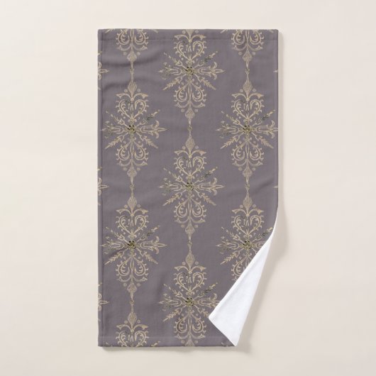 GRAY GOLD ELABORATE BATHROOM TOWEL SET BAD HANDDOEK (Handdoek)