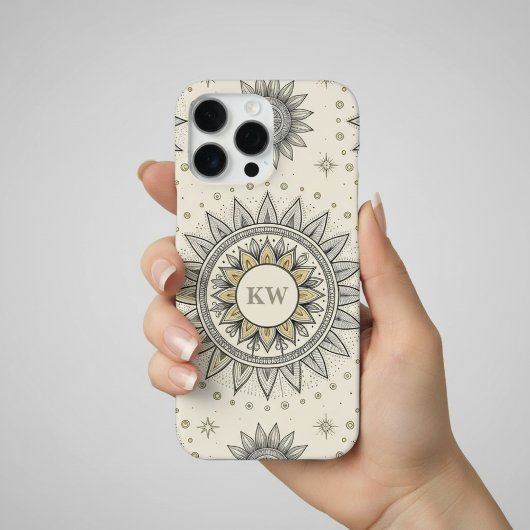 Gray Gold Mandala Pattern iPhone Hoesje
