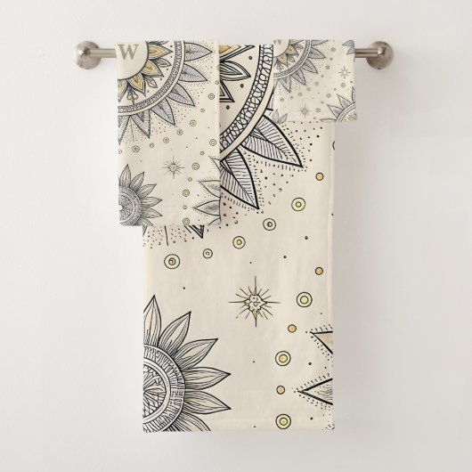 Gray Gold Mandala Pattern Monogram (En situation)