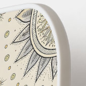 Gray Gold Mandala Pattern Monogram Pickleball Paddle (Links Detail)