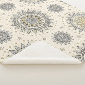 Gray Gold Mandala Pattern Sherpa Deken (3/4)