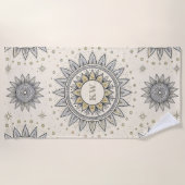 Gray Gold Mandala Pattern Strandlaken (Voorkant)