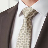 Gray Gold Mandala Pattern Stropdas