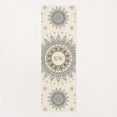 Gray Gold Mandala Pattern Yogamat (Voorkant)