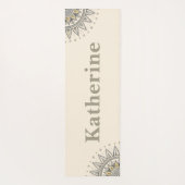 Gray Gold Mandala Pattern Yogamat (Achterkant)