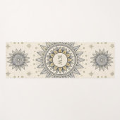 Gray Gold Mandala Pattern Yogamat (Voorkant (horizontaal))