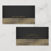 Gray & Gold Modern Glam Sequins Chic Elegant Visitekaartje (Voorkant / Achterkant)
