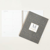 Gray Gold Raindrop Moderne Monogramme tendance (Devant avec enveloppe)