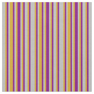 Gray, Goldenrod en Paarse Lines Pattern Stof