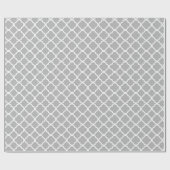 Gray Gra Quaterfoil Lattice Quarter Wrapping Paper Cadeaupapier (Vlak)