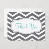 Gray Gray Chevron Hartelijk dank Briefkaart (Voorkant / Achterkant)