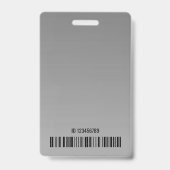 Gray Gray Ombre Logo Barcode ID Foto Sjabloon Badge (Back)