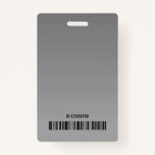 Gray Gray Ombre Logo Barcode ID Foto Sjabloon Badge (Achterkant)