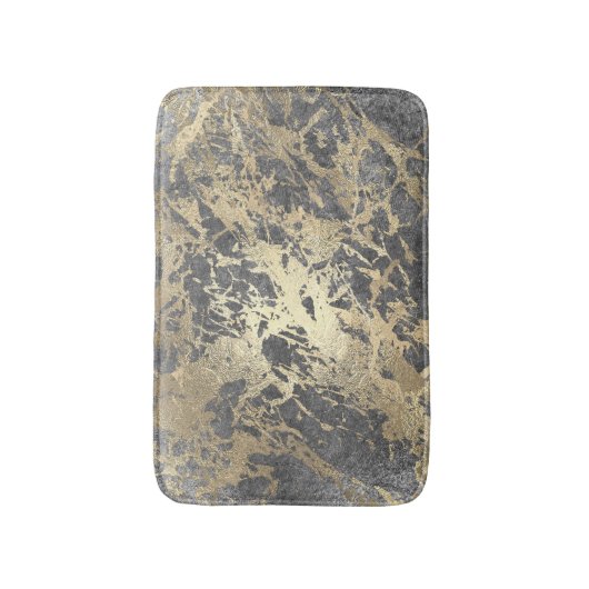 Gray Gray Silver Champaigne Faux Gold Marble Strok Badmat (Voorkant Verticaal)