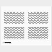 Gray Gray White Chevron Pattern Rechthoekige Sticker (Vel)