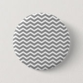Gray Gray White Chevron Pattern Ronde Button 5,7 Cm (Voorkant)
