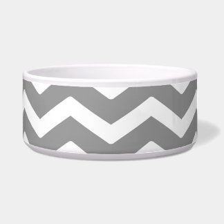 Gray Gray White Chevron Pattern Voerbakje