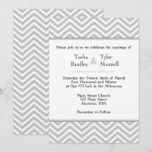 Gray Gray White Chevron Wedding Kaart (Voorkant / Achterkant)