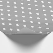 Gray Gray White Spotty Polka Dot Pattern Cadeaupapier (Hoek)