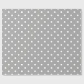 Gray Gray White Spotty Polka Dot Pattern Cadeaupapier (Vlak)