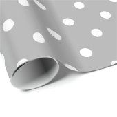 Gray Gray White Spotty Polka Dot Pattern Cadeaupapier (Rol Hoek)