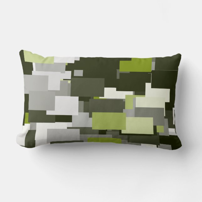 Gray Green Urban Camouflage Kussen (Voorkant)