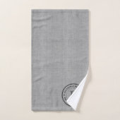 Gray Grey Burlap Jubileum Monogram Bad Handdoek (Handdoek)