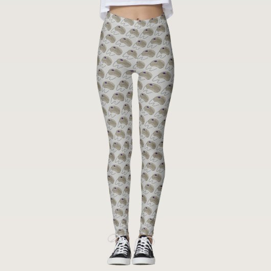 Gray Grey Computer Mouse Electronics Techie bekabe Leggings (Voorkant)
