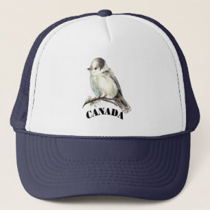 Gray Grey Jay Bird Canada's National Birder Trucker Pet