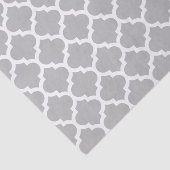 Gray Grey White Moroccan Quatrefoil Patroon #5 Tissuepapier (Detail)