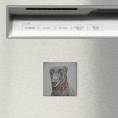 Gray Greyhound Chien Magnet d'art (In Situ (Lave-vaisselle))