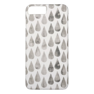 Gray/Grijze Waterverf Grote Raindrops Patroon iPhone 8 Plus / 7 Plus Hoesje
