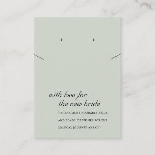 GRAY GROEN NIEUWE BRIDE GIFT KETTING EARRING KAART PLAATSKAARTJE