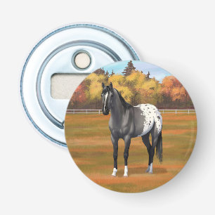 Gray Grulla Appaloosa Quarter Horse Stallion Button Flesopener