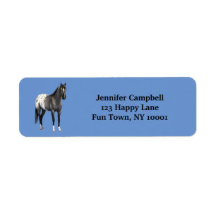 Gray Grulla Appaloosa Quarter Horse Stallion Etiket