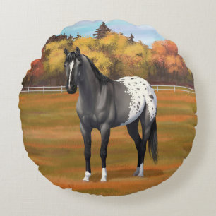 Gray Grulla Appaloosa Quarter Horse Stallion Rond Kussen