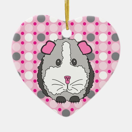Gray Guinee Pig Keramisch Ornament (Voorkant)