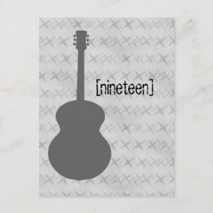 Gray Guitar Grunge Table Briefkaart