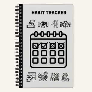 GRAY HABIT TRACKER NOTEBOOK NOTITIEBOEK