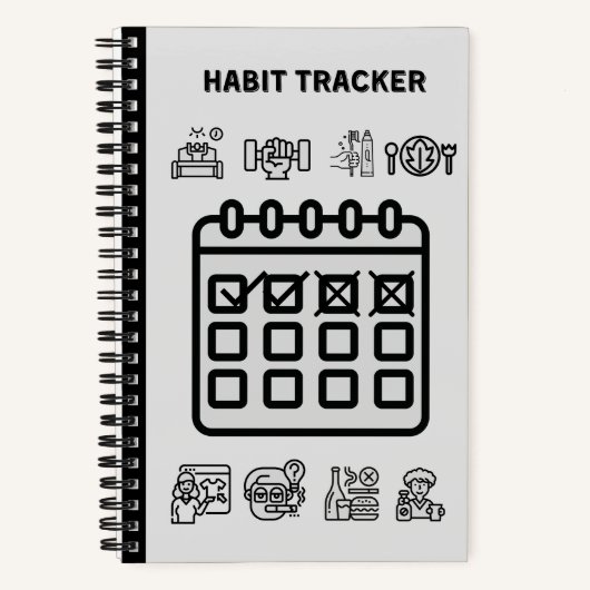 GRAY HABIT TRACKER NOTITIEBOEK (Voorkant)