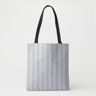 Gray Hand Drawn Chevron Pattern Draagtas