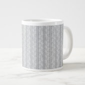 Gray Hand Drawn Chevron Pattern Extra Grote Beker (Voorkant rechts)