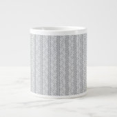 Gray Hand Drawn Chevron Pattern Extra Grote Beker (Voorkant)