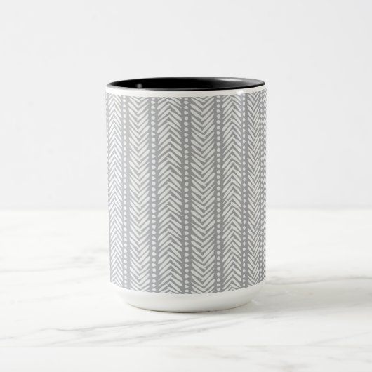Gray Hand Drawn Chevron Pattern Mok (Midden)