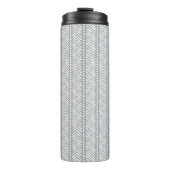 Gray Hand Drawn Chevron Pattern Thermosbeker (Voorkant)